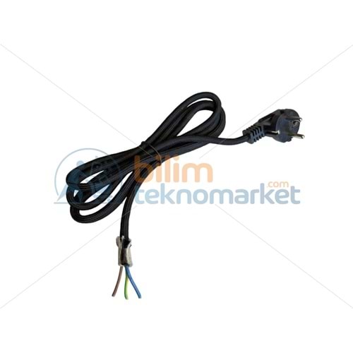 ÜTÜ KABLOSU SİLİKON YANMAZ KABLO (SİYAH) 220V