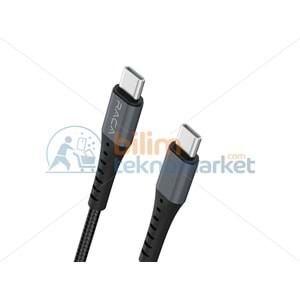 RACA RC10S 60 WATT TYPE-C TO TYPE-C ŞARJ VE DATA KABLOSU (1 METRE) - SİYAH