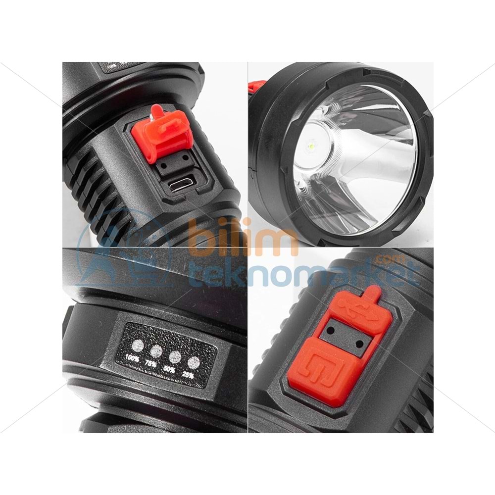 POWERMASTER HY-789 USB'Lİ 3 MODLU ŞARJLI EL FENERİ 7373