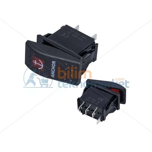 ÇAPA IRGATI IŞIKSIZ ANAHTAR 3P ON-OFF-ON 12-24V YAYLI MARIN SWITCH (IC-134M-S11)