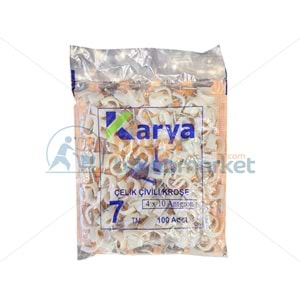 KARYA 7 NUMARA ÇELİK ÇİVİLİ 16 MM KROŞE (100'LÜ POŞET)