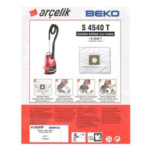 ARÇELİK S 4540 T Süpürge Sentetik Toz Torbası 5,Li Paket Orijinal