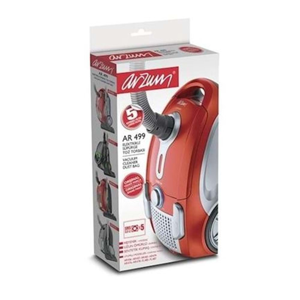 ARZUM AR-456 ELEKTRİKLİ SÜPÜRGE CLEANART TOZ TORBA KUTULU 10 LU PAKET ORİJİNAL