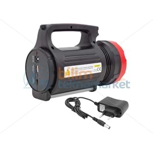 POWERMASTER YAJIA YJ-2895U 5 WATT 20 SMD LEDLİ 3 MOD'LU USB'Lİ ŞARJLI EL FENERİ 2684