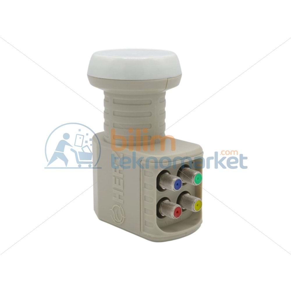 HERZ HR-905 DİGİTAL QUATTRO SANTRAL TİPİ KU-BAND LNB - ALTIN UÇLU 0.1DB