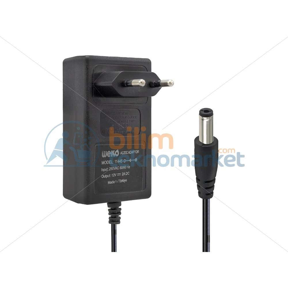 12 VOLT, 2 AMPER ADAPTÖR 5.5*2.5 UÇLU 11445