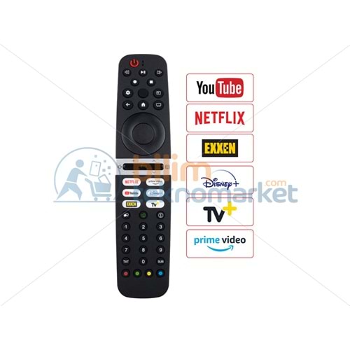 ARÇELİK, BEKO, GRUNDIG NETFLIX - PRIME VIDEO - YOUTUBE - DISNEY - EXXEN TUŞLU (SES KOMUTSUZ) LED TV KUMANDASI