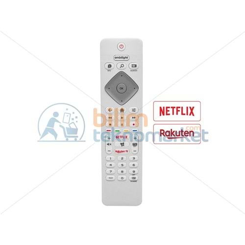 PHİLİPS 50PUS8204/12 65PUS8204 70PUS7304/12 AMBİLİGHT NETFLİX RAKUTEN TUŞLU LED TV KUMANDASI