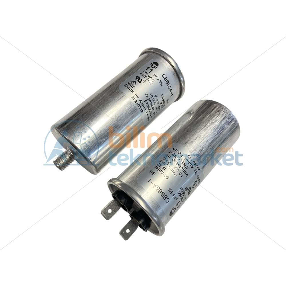 11 UF_450V KAPASİTÖR_METAL GÖVDELİ KONDANSATÖR 32046776 ORİJİNAL