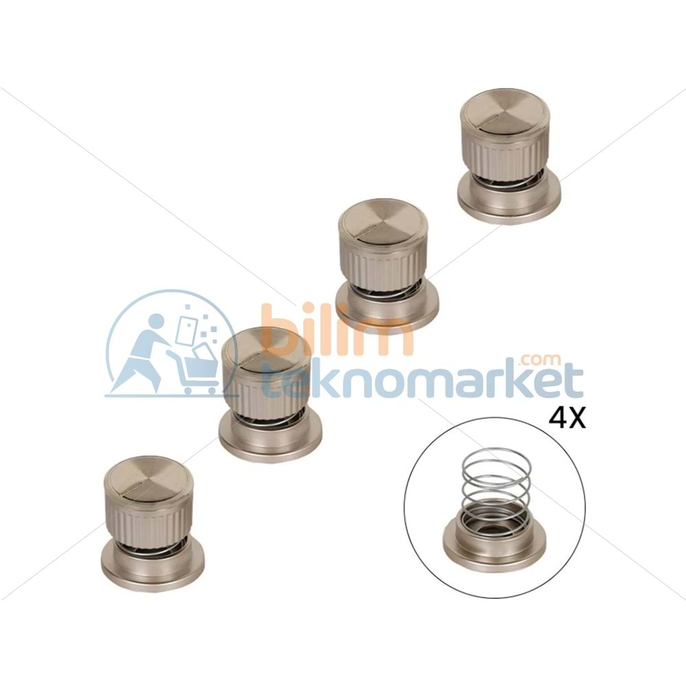 OCAK İÇİN ÜNİVERSAL YAYLI DÜĞME TAKIMI 4,LÜ (GOLD) TPX70
